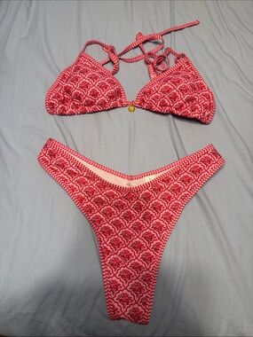 Women’s Pink Patterned Two-Piece Bikini Set